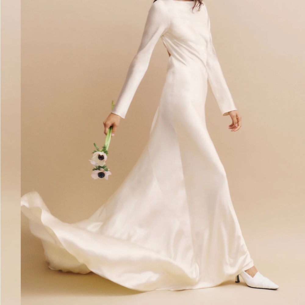 Reformation Arwen Silk Dress in Ivory